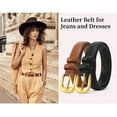 thumbnail image 6 of SENDEFN Womens belts for Jeans Pants Ladies Belt Vintage Gold Buckle Leather Belt Gift Box, 6 of 7