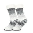 thumbnail image 2 of Arlun 1 Pair Womens Fuzzy Slipper Grips Socks 2025 New Christmas Fluffy Winter Warm Fleece Lining Mid-Calf Socks Soft Non Slip Thick Thermal Cozy Plush Medium Tube Socks Grey One Size, 2 of 3