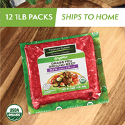 Thomas Farms Organic Grass Fed 93/7 Ground Beef, Twelve 1 lb Packages