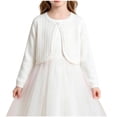 thumbnail image 2 of KyCheLot Knitted Cardigan for Girls Single Button Round Neck Long Sleeve Outerwear Comfy Fashion Hollow Sweaters, 2 of 8