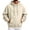07#Beige, variant on Oversized Loose Fit Pullover Hoodie For Men Thick Thermal Fleece Drawstring Hood Kangaroo Pocket Multi Solid Tone Autumn Winter Street Sweatshirt