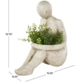 thumbnail image 3 of DecMode 16" x 17" Sitting Cream Polystone People Planter, 3 of 9