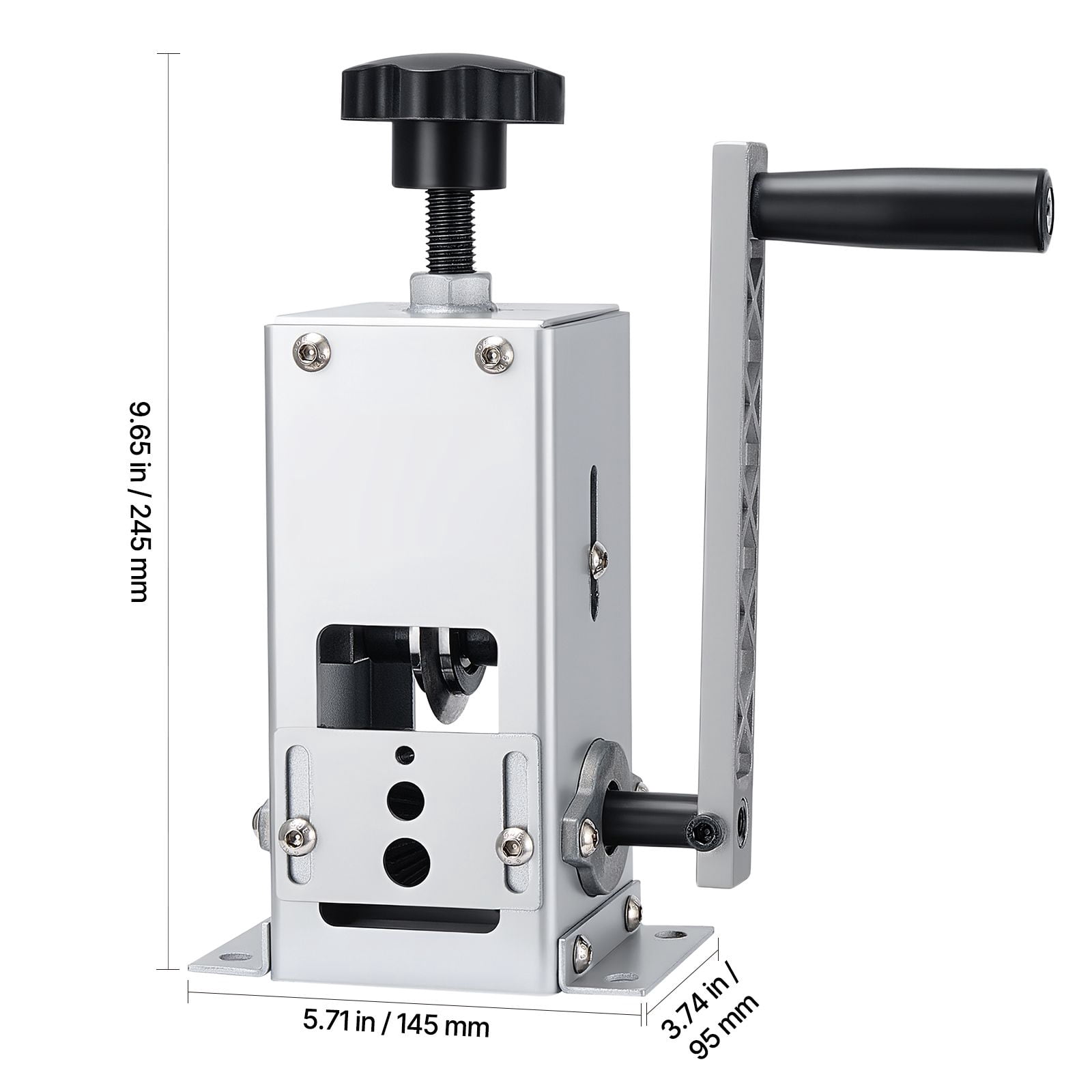 Manual Wire Stripper Machine 0.06-1.18", Hand Crank or Drill Powered, Deep V-Groove Rollers, Durable Blade, for Scrap Copper Recycling