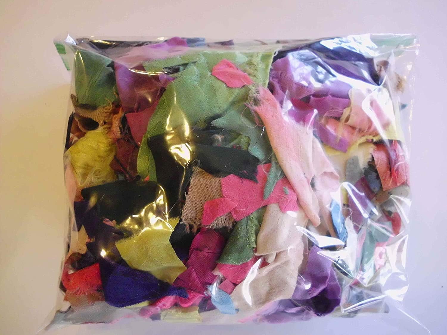 Multicolor 100% Silk Fabric Remnant Scrap Bit  Pieces for Felting  Crafting