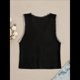 thumbnail image 5 of Chaleco de Punto de Crochet con Botones Y2K para Mujer, Sin Mangas, con Aberturas, Estilo Vintage, Informal, con Cuello en V. Negro S, 5 of 6