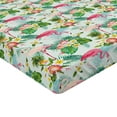 thumbnail image 2 of Ambesonne Flamingo Fitted Sheet, Fresh Exotic Jungle, Full Size, Multicolor, 2 of 3