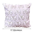 thumbnail image 3 of Eoozwa 1 Packs Bowknot Pillow Cover Christmas Decor Polyester Plush Cushion Case for Sofa Bed Living Room Holiday Home Accent Throw Pillow Cover 44x44cm, 3 of 6