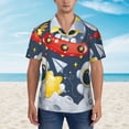thumbnail image 2 of Balery Astronaut And Space Camisas hawaianas de manga corta para hombre, camisas playeras de corte holgado, camisas de vacaciones con botones,X-Large, 2 of 7