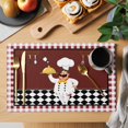 thumbnail image 2 of Fat Chef Placemats Set of 6, Red Gourmet Kitchen Red Black Buffalo Plaid Placemats for Dining Table, Place Mats for Kitchen Tabletop, Waterproof Wipeable Dining Table Mats Set, 2 of 9
