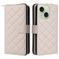 thumbnail image 4 of Compatible for iPhone 13 Wallet Case, Crossbody Strap PU Leather Folio Phone Cover, Zipper Handbag Purse with Card Holder Lanyard Flip Stand for iPhone 13, Beige, 4 of 10
