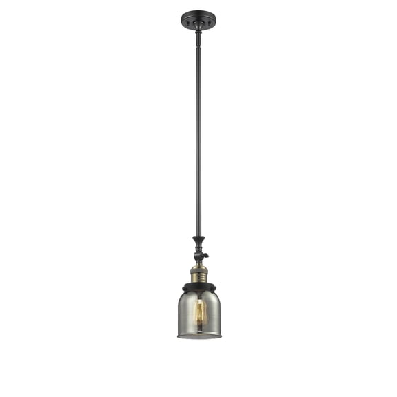Innovations Lighting 206-BAB-G53-LED Small Bell-3.5W 1 LED Mini Pendant in Traditional Style-5 Inches Wide by 13 Inches High   Black Antique Brass Finish with Plated Smoke Glass