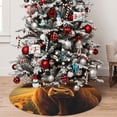 thumbnail image 5 of Lsque Sunset Sunflower Cow A Print Christmas Tree Skirt, Tree Skirt with Ties or Velcro, Perfect for Holiday Decorations, Halloween, and New Year-48", 5 of 7