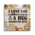 thumbnail image 1 of Love You Bushel Peck Grey Woodgrain Leaf 24 x 24 Glass Wall Hanging Sign, 1 of 4