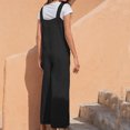 thumbnail image 7 of Women's Summer Sleeveless Bib Overalls Button Casual Loose Baggy Wide Leg Jumpsuits Romper with Pockets Womens Clothes, 7 of 7