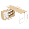 thumbnail image 4 of Dbuoem 55.12" Computer Desk,Large L-Shaped Office Desk,Corner Computer Desk with 3 Drawers and 2 Shelves,Workstation Executive Desk with Storage Shelf for Home Office, 4 of 13