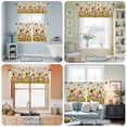thumbnail image 3 of Kitchen Window Curtains Valance and Tier Set, Rustic Blossom Sunflower Pig Rod Pocket Tier Curtains and Valance 3 Piece Set, Spring Floral Animal on Linen Window Treatment for Bedroom Living Room, 3 of 9