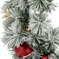 thumbnail image 3 of Northlight Pre-Lit Battery Operated Snowy Bristle Pine Christmas Wreath - 24" - Warm White LED, 3 of 5