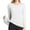 C-White201, variant on DHFJKG Women Thermal Shirt Fuzzy Lining Slim Fit Solid Color Long Sleeve Round Neck Athletic Base Layer Long John Top Comfort Jumper Tops