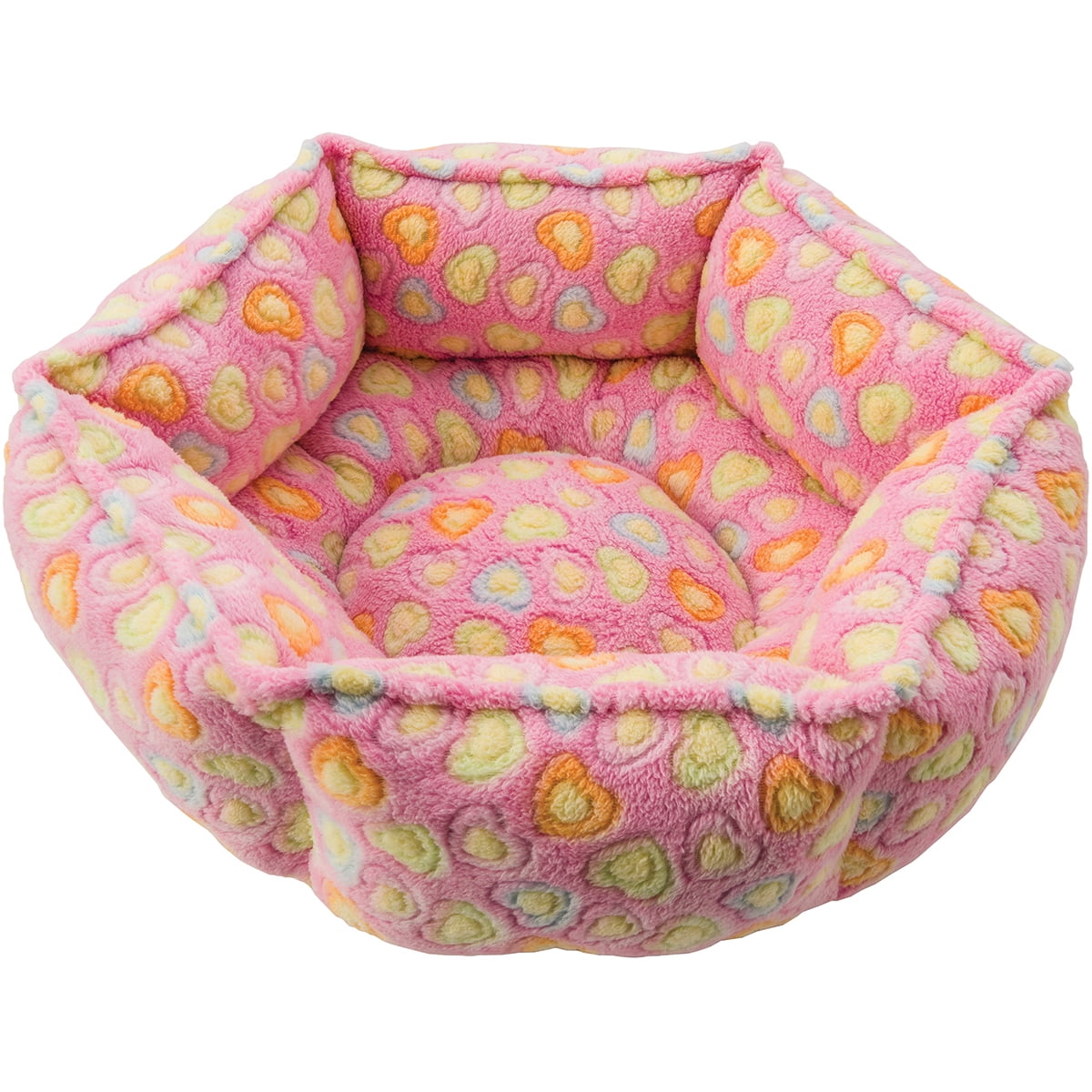 "Sleep Zone 20"" Hexagon Cuddler Dog BedPink Hearts"