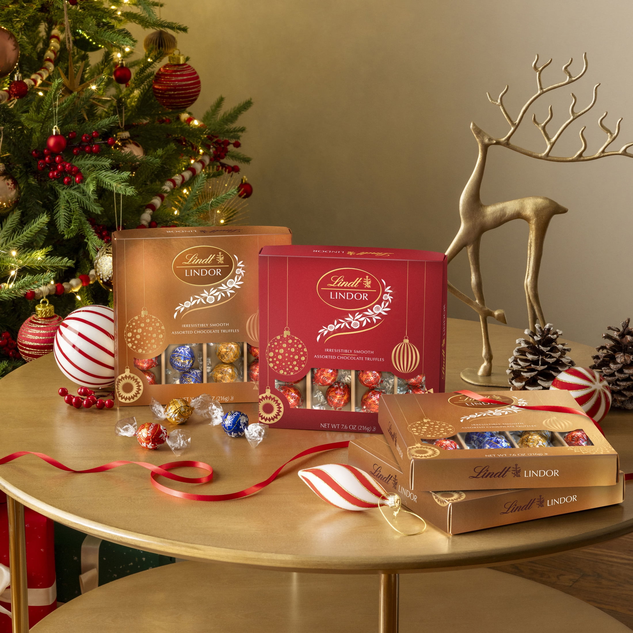 Lindt LINDOR Assorted Chocolate Christmas Candy Truffles