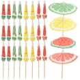 thumbnail image 4 of 50 piezas de verano para sombrillas de papel hawaiano para cócteles frutas frutas de cupcakes toppers picks, 4 of 4