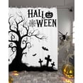thumbnail image 2 of Halloween Tree Shower Curtain Set ，Waterproof Fabric Shower Curtains Pumpkin Tombstone Black Bat Horror Shower Curtains for Bathroom,Bathroom Decor 54x"78", 2 of 6