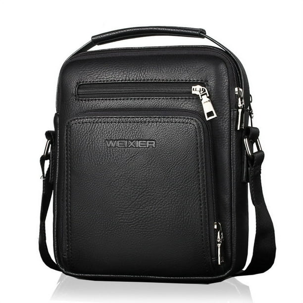Bolso bandolera de cuero para hombre con elegante bandolera