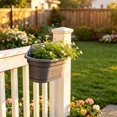 thumbnail image 5 of Wall Mounted Plastic Planter Balcony Railing Hanging Pot Fence Mount Garden Container Dark Gray, 5 of 6