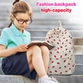 thumbnail image 5 of Cute Strawberry Print Lightweight Mini Backpack, Small Cartoon Pattern Daily Carry Bag, Adjustable Strap Portable Daypack For Outdoor Walking, Daily Outing And Short Trip Storage(White), 5 of 7