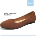 thumbnail image 3 of Obtaom Women's Round Toe Ballet Flats,Cute Textile Ballerina Flats,Comfortable Faux Leather Insole Low Heels Dress Shoes For Ladies(Tan US8), 3 of 8