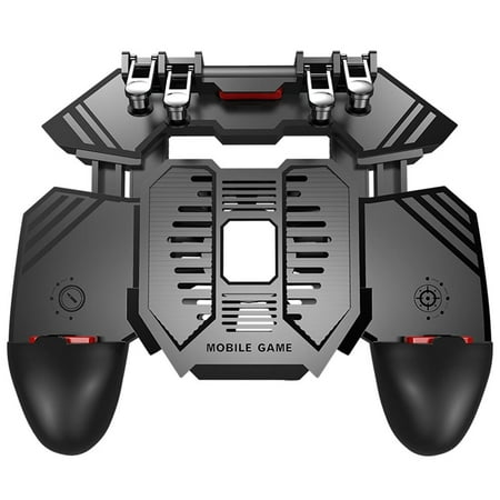 AK77 Mobile Game Controller, PUBG Game Controller Gamepad, with 6 Finger Gaming Trigger, Phone Controller Gamepad with Cooling Fan, Shoot Sensitive Controller Gamepad for IOS Android Mobile Phone
