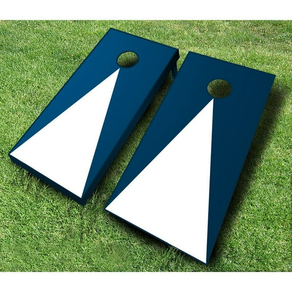 Pyramid Tournament Wooden Bean Bag Toss Set - Maroon - Baby Blue & White