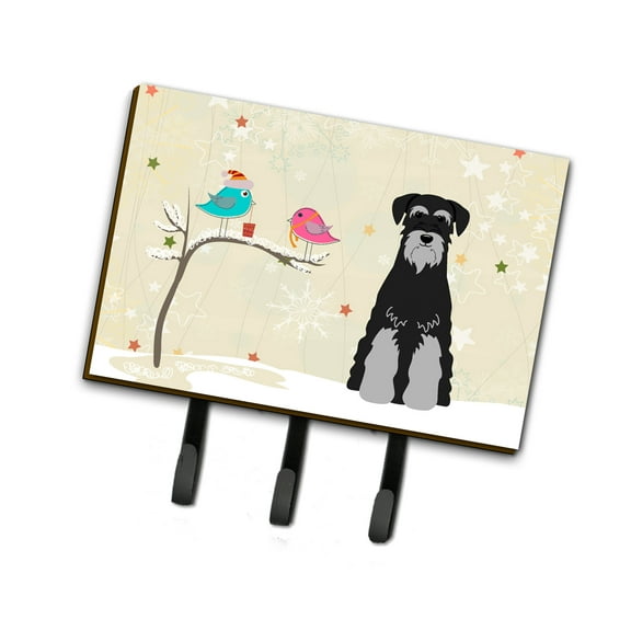 Christmas Presents between Friends Schnauzer - Black and Grey Leash or Key Holder