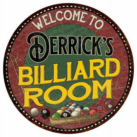 Derrick's Billiard Room 14" Round Metal Sign Kitchen Wall Decor 100140033390