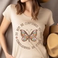 thumbnail image 4 of Do Not Be Conformed Bible Verse Butterfly T-Shirt, Heliconia, Size 2XL, 4 of 6