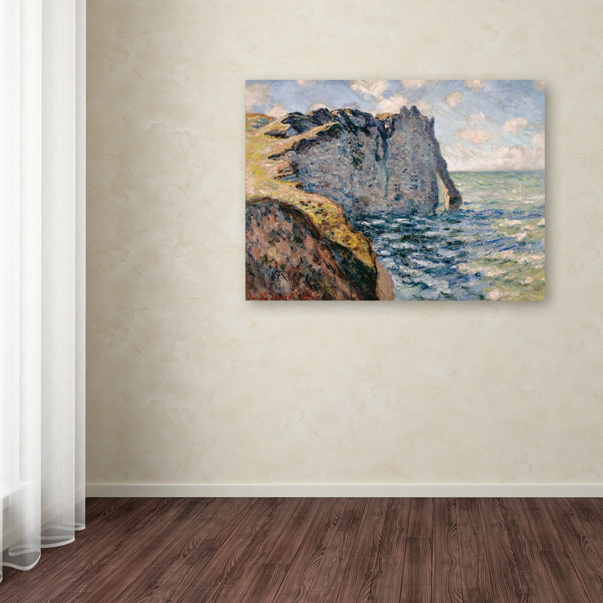 Trademark Fine Art 'The Cliff Of Aval At Etretat' Canvas Art by Monet