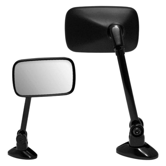 K Source 932063BP - 4-1/8" x 2-1/2" Foldaway Left Side Rectangular Matte Black Mirror