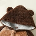 thumbnail image 6 of Fleece Jumpsuit Baby Girls Winter Clothes Infant Thick Plush Cute Footed Rompers Hoodies Newborn Long Sleeve Snowsuit, Brown, 1 Months, 6 of 7