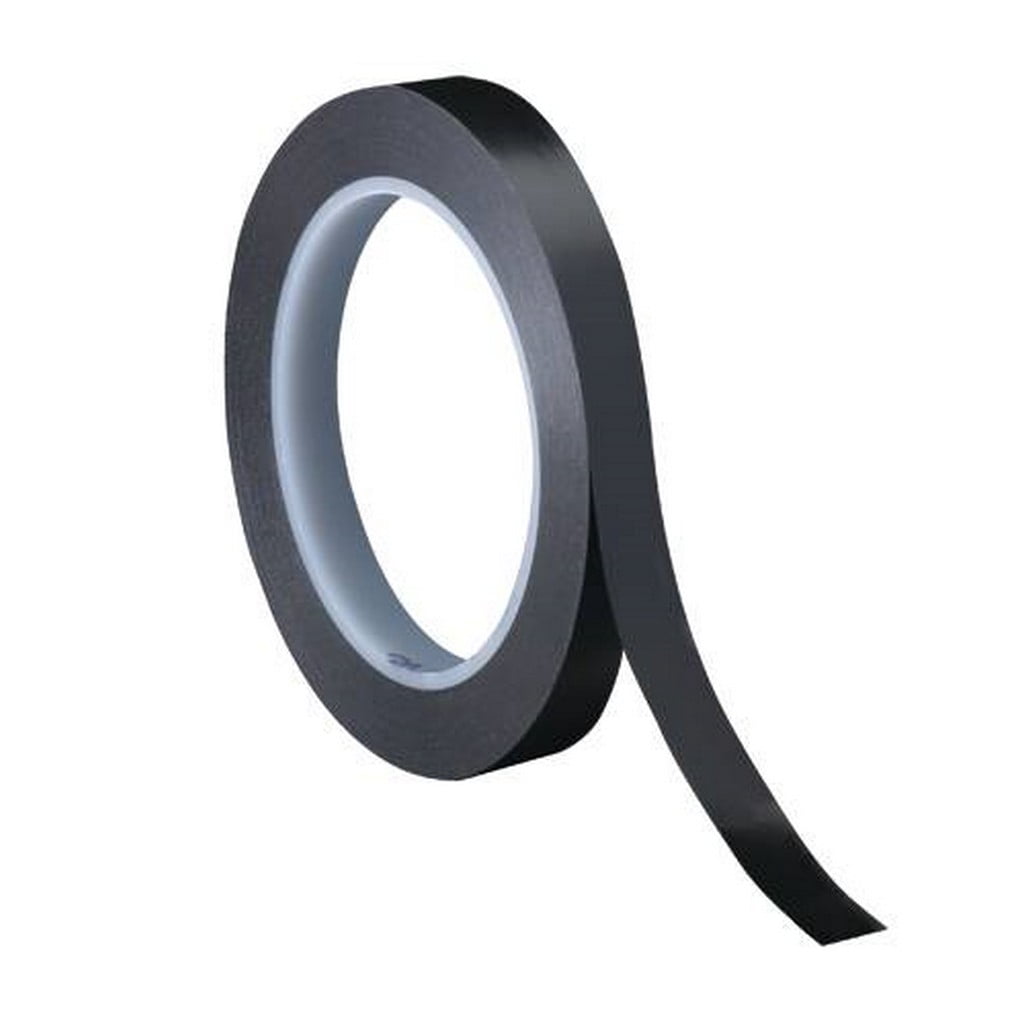3M Vinyl Tape 471 Black 1/4" X 36 Yard Roll (3 Pack)