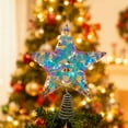 thumbnail image 5 of 3D Wrought Iron Christmas Tree Topper Star with Multicolor Glitter Ribbon and 20 LED Lights, 5 of 6