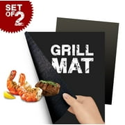 BBQ Grill Mats Non Stick - Best For Charcoal and Gas Grills - Essential Grill Accessories and Barbecue Tools - Set of 2 Sheets