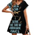 thumbnail image 4 of Hebrew Israélite Je Sert Dieu d'Abraham Jacob 28 Judah Yah Robe à Encolure Carrée Réelle Robe d'Été Femme Élégante Robe à Imprimé Halter, 4 of 5