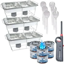 Disposable Aluminum Chafing Dish Buffet Party Set 24PC For All Events, One Size With Free Handy Lighter