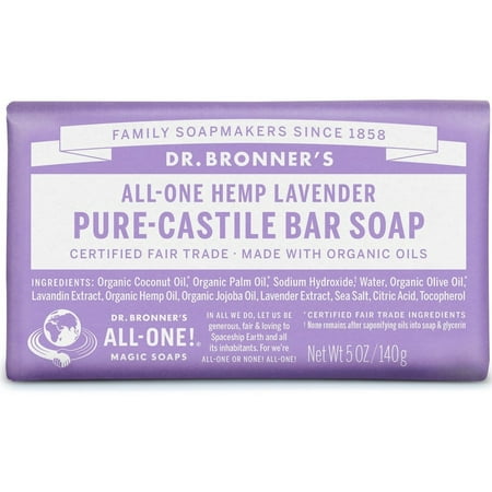 Dr. Bronner's Magic Soaps Pure-Castile Soap, All-One Hemp Lavender 5 oz (Pack of 4)