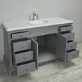 thumbnail image 4 of Eviva Elite Stamford 60" Gray Solid Wood Single Bathroom Vanity Set with Double OG white carrara Marble Top & White Undermount Porcelain Sink, 4 of 4