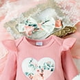 thumbnail image 6 of RMGVDSD Toddler Baby Girl Clothes Autumn Winter Long Sleeve Love Printed Romper Tops + Long Pants +Headband 3 Pcs Outfits Set Cute Baby Clothes 12-18 Months, 6 of 9