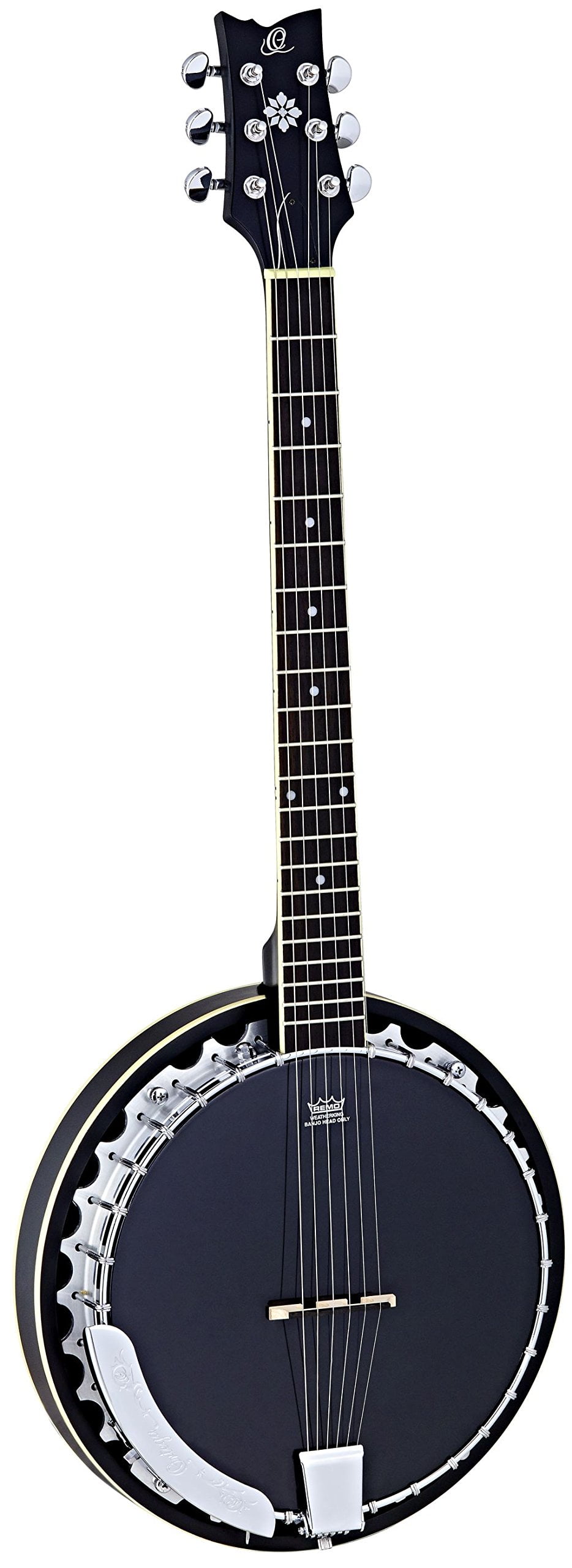 オルテガ6弦バンジョー Raven Seres OBJE 350/6 SBK Ortega Guitars Raven Series 6-String Banjo w/Bag, Right (OBJ350/6