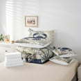 thumbnail image 4 of Erosebridal Ocean Crab Bedding Sets Twin Size, Retro Lighthouse Comforter Sets with Sheets, Nautical Compass Decor, Reversible 7pcs, 4 of 5