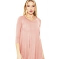 thumbnail image 4 of Women's Loose Fit 3/4 Sleeve Round Neck Jersey Knit A-Line Solid Midi Dress, 4 of 4