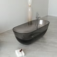 thumbnail image 3 of MEDUNJESS 69" Resin Stone Freestanding Bathtub, Transparent Gray Soaking Tub Solid Surface Modern Tubs with Pop Up Drain, 3 of 9